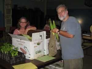 Michael buying corn.