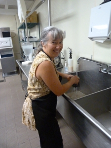 Linda Ernst,avid volunteer and also life-time canner, taught class as well.