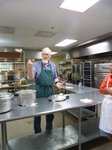Volunteer and life-time pressure canner Phil Ernst teaching class