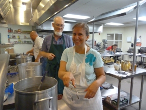 Everyone canned a jar for themselves and learned how to tell when the canner is ready and at correct pressure.