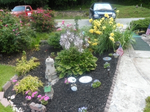 Ms. Lambdins flower & vegetable garden Ms Lamddins flower & vegetable garden.