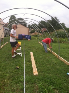 Jody and Deni building tunnel