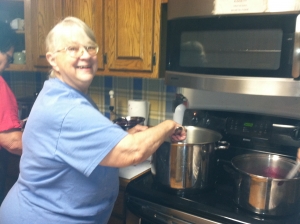 Pat Yinger, our voice of Grow Appalachia stirring her jam.