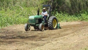 RBM Justin plowing up potato patch. 