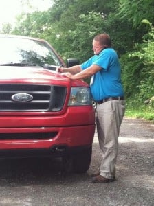 Inspecting our Trailer.
