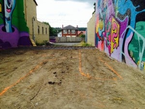 The plot for the community garden we are supporting in Princeton. Check out the beautiful murals!