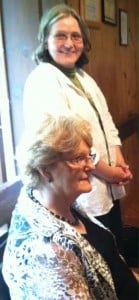 Carol Iosn, Center Director and Nell Fields, Board President.