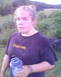 Our most serious potato gatherer Lily who also got the dirtiest. She is very proud of that fact too.