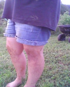 Proud dirty knees of Lily.