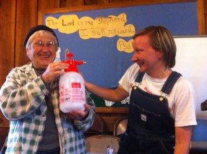 Irma is ready is with the spray!