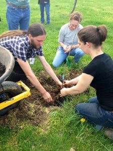 With some kind and loving words from his sister.