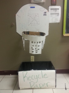 Turning recycling into a game has proven to motivate our students! They love this hoop in their science class. 