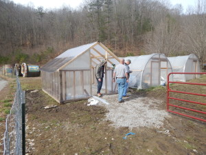 The green house is looking great. They have constructed it so fast!!