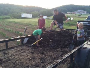 Exuberant mulch tossers.