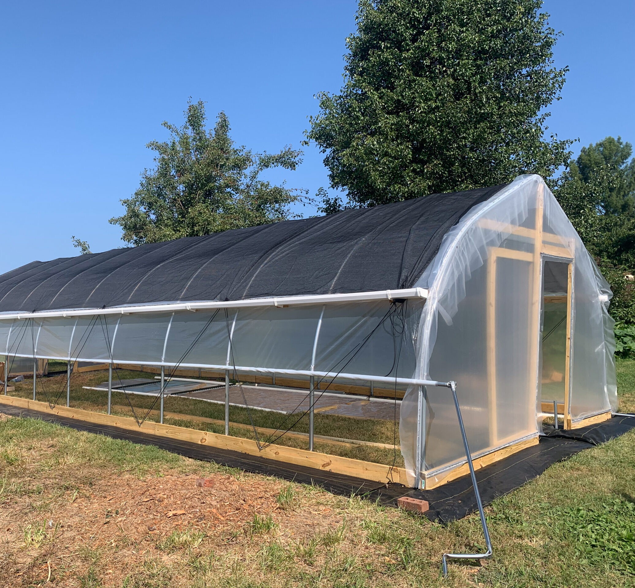 high tunnel with shade cloth
